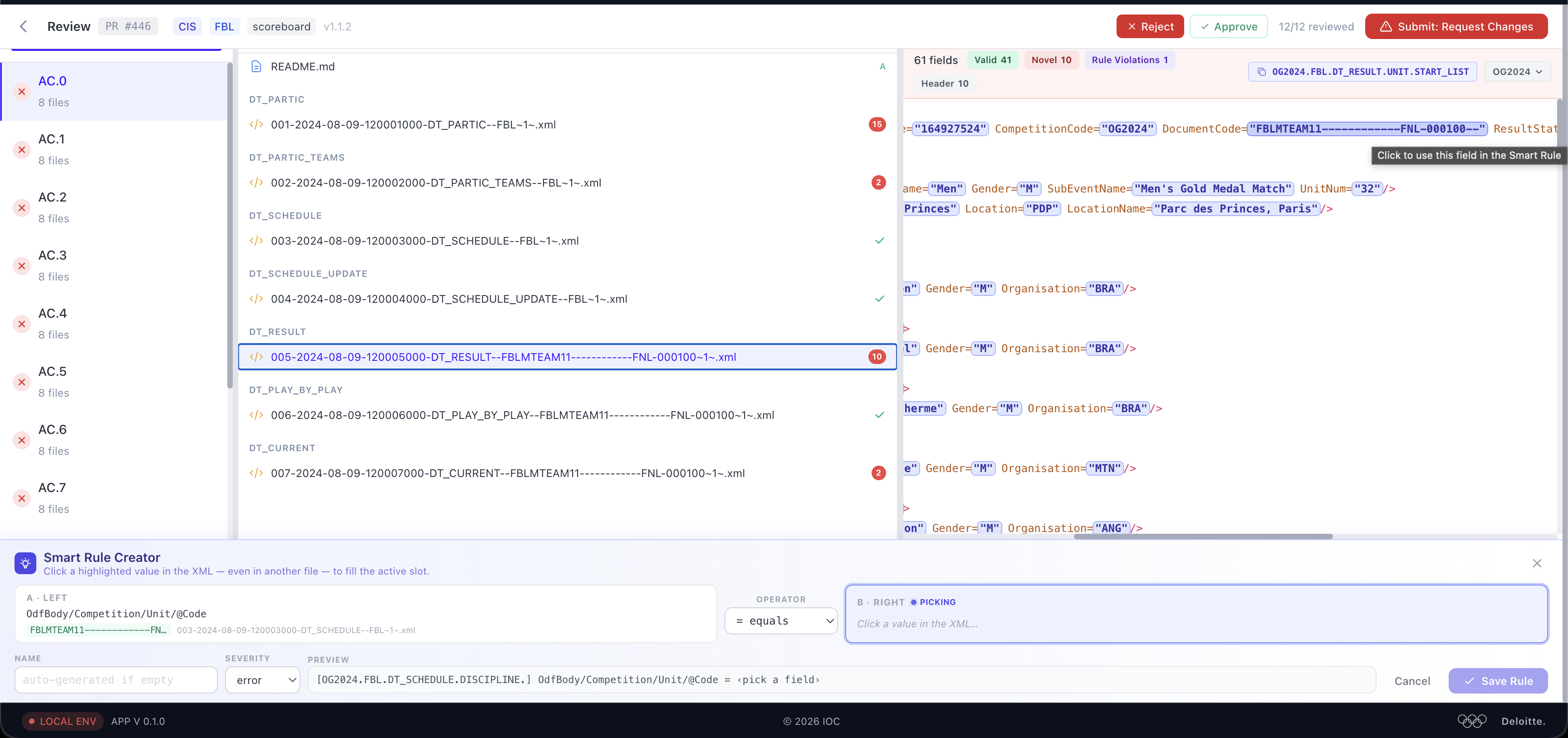 Smart Rule Creator — picking the right-hand value from the XML